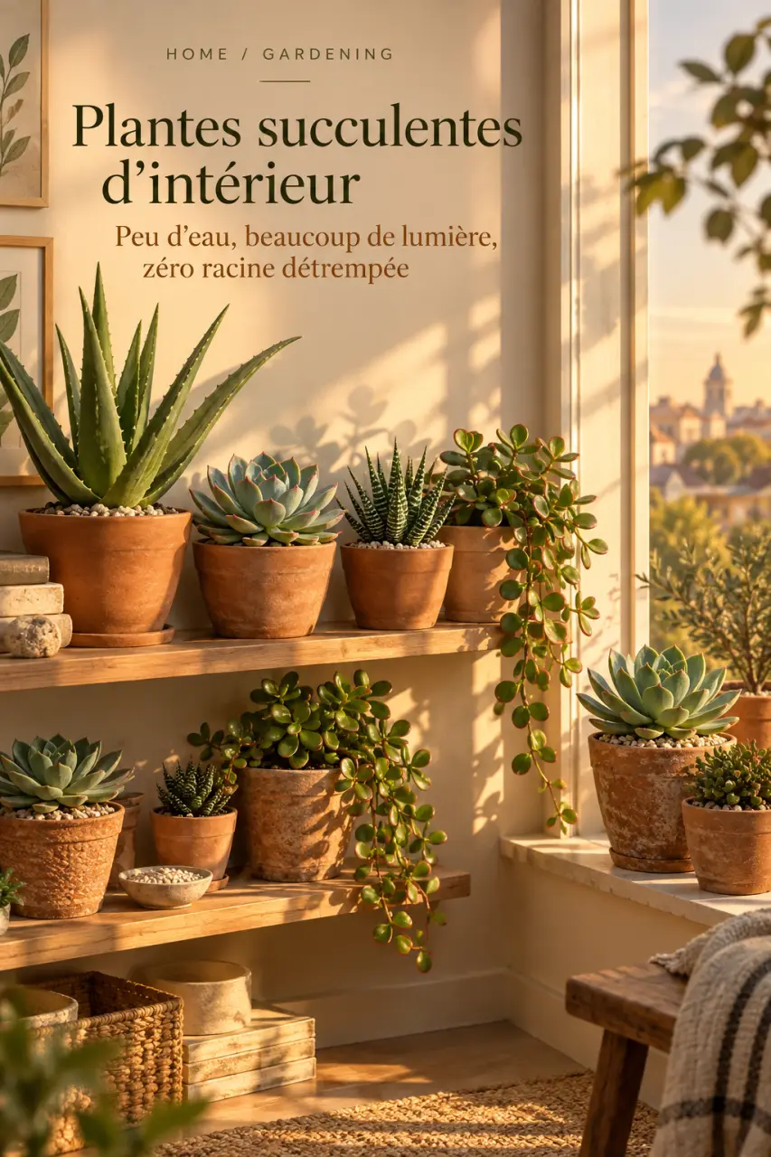 Plantes succulentes d’intérieur : peu d’eau, beaucoup de lumière, zéro racine détrempée