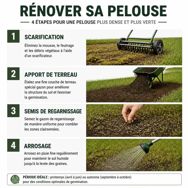 Étapes de la rénovation d'une pelouse envahie par les mauvaises herbes