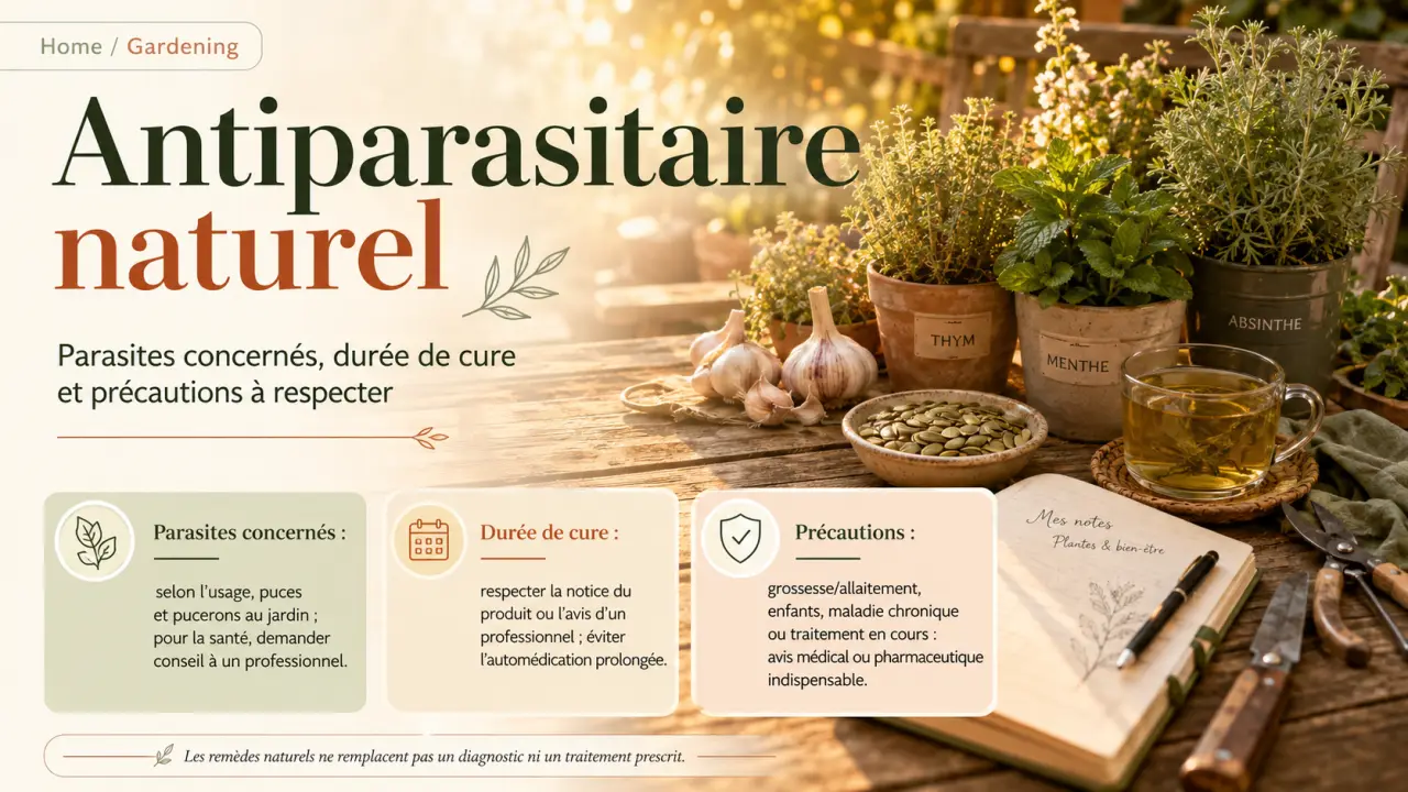 Antiparasitaire naturel : parasites concernés, durée de cure et précautions à respecter